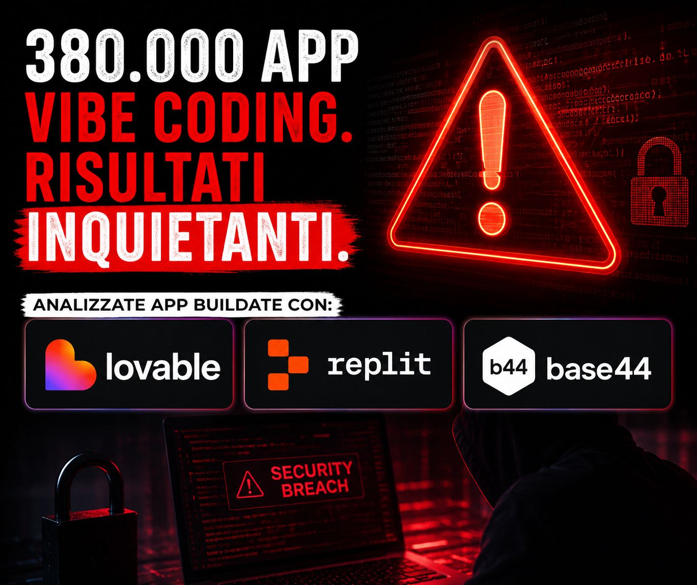 Sicurezza delle app create con il vibe coding: 380.000 risorse pubbliche scansionate e migliaia senza protezioni